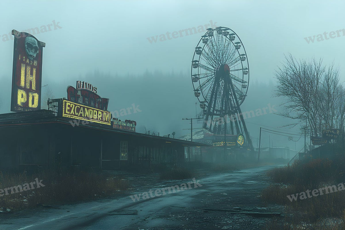 Abandoned Carnival Spooky Backdrop Images