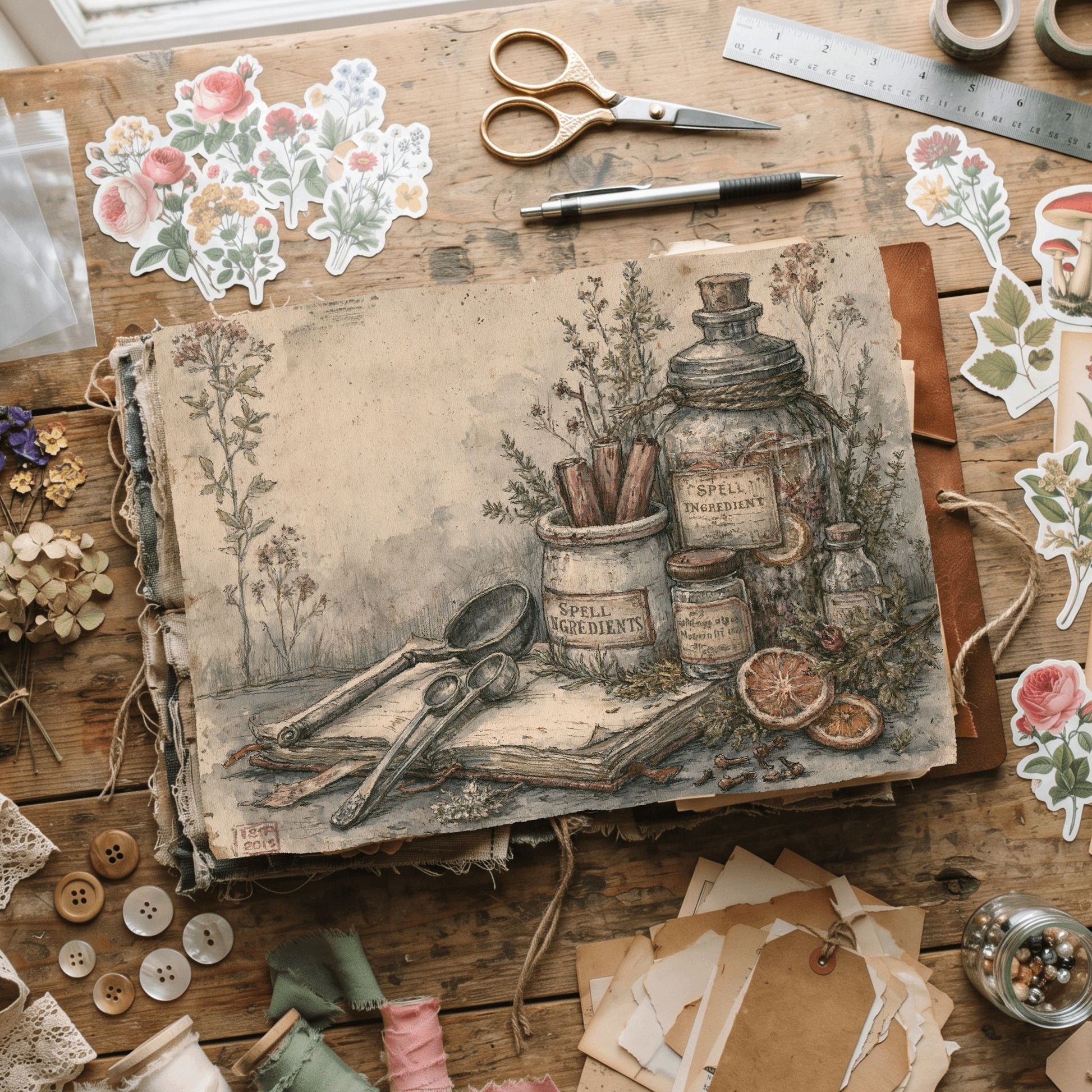 Ancient Spell Ingredients Journal Page