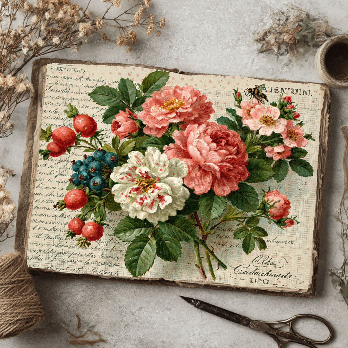 Faded Polka Dot Shabby Chic Journal Paper