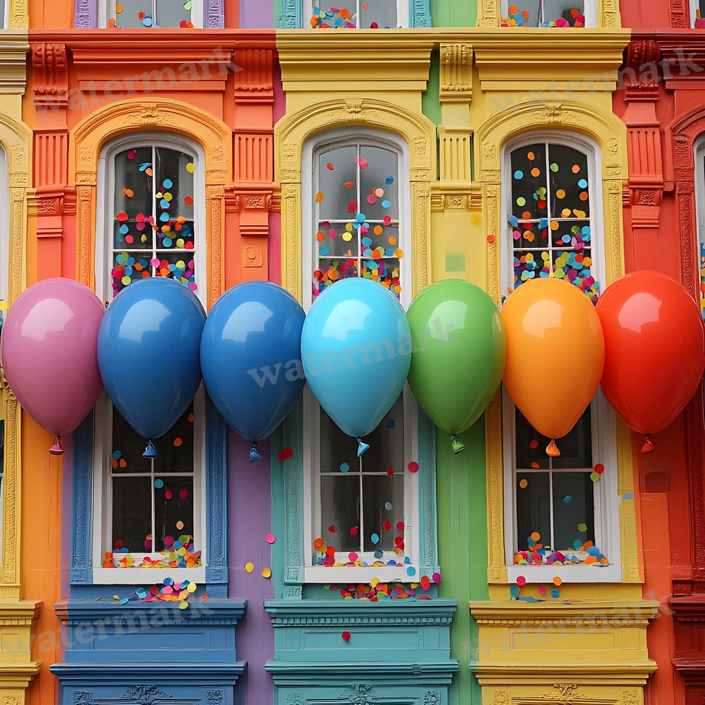 Rainbow Balloon Backdrop Images