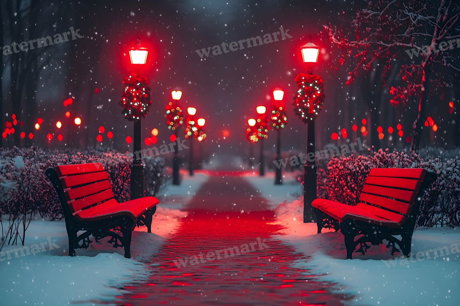 Red Christmas Backdrop Images