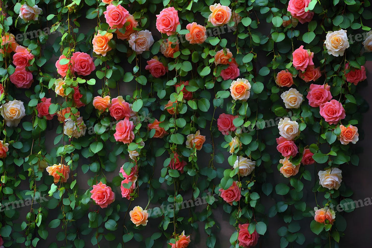 Romantic Rose Garden digital photo backdrop for photo editing, preview 36
