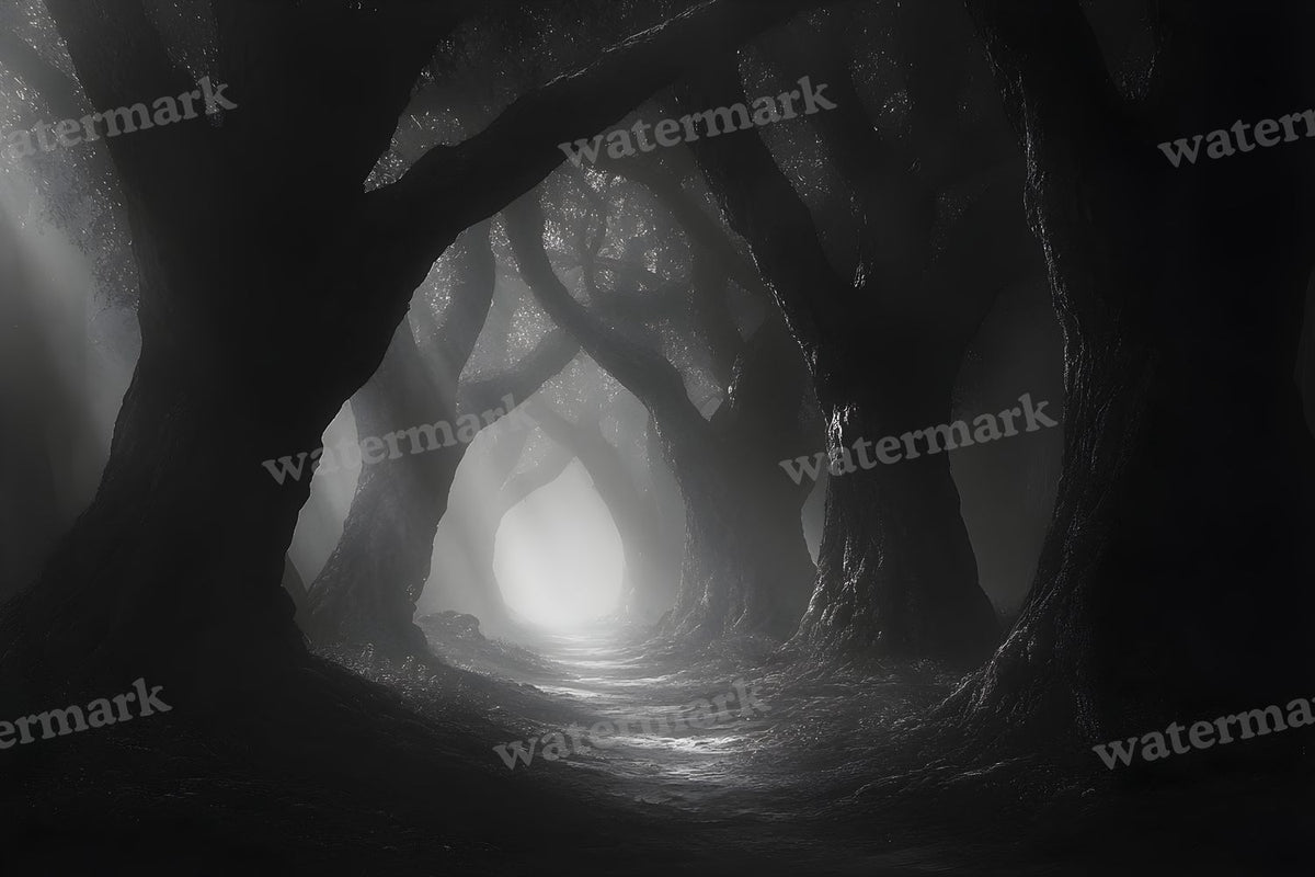 Spooky Forest digital photo backdrop for photo editing, preview 36