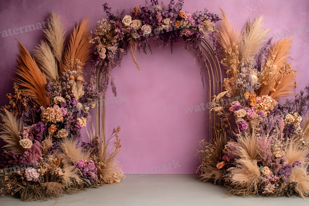 Boho Purple Arch Backdrop Images