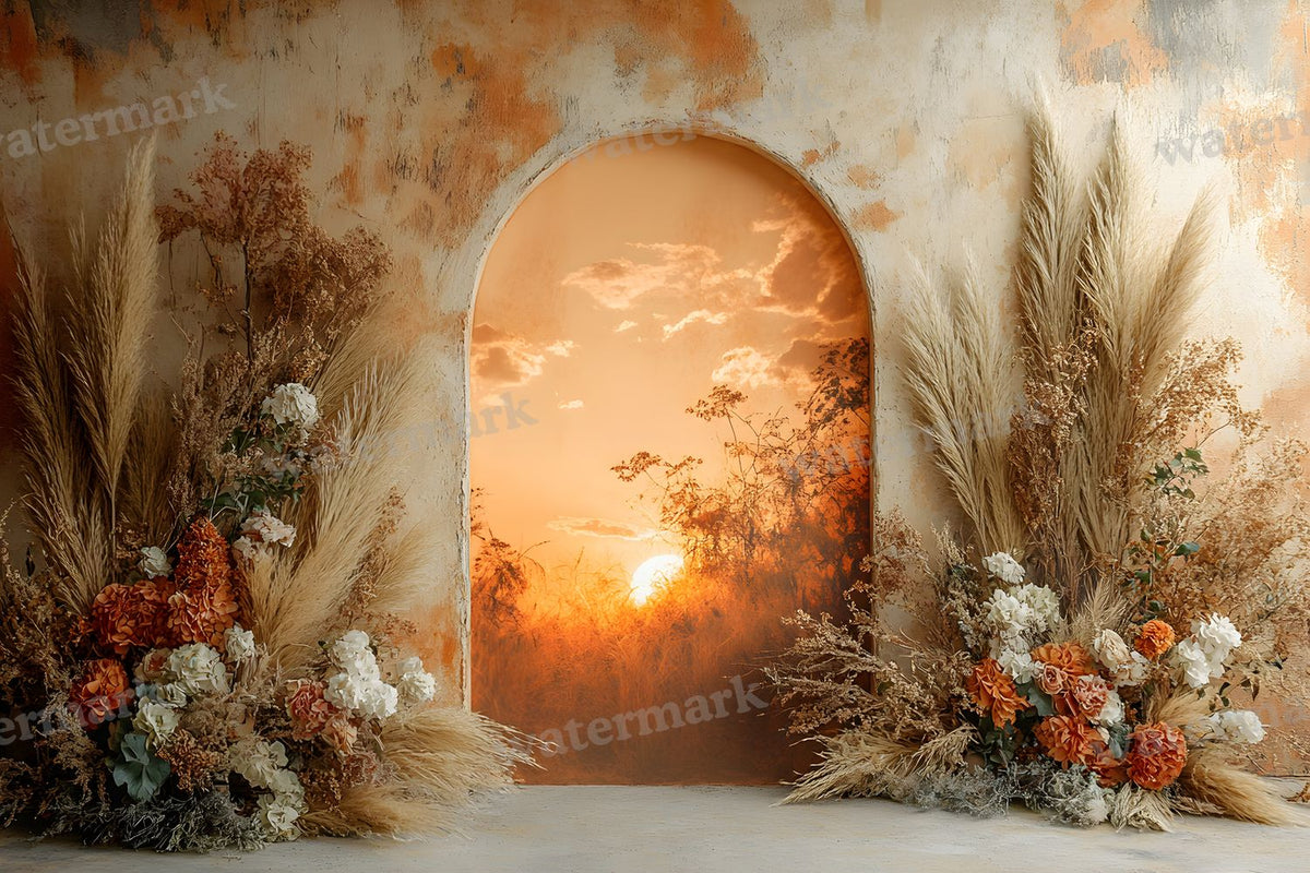 Boho Sunset Arch Backdrop Images