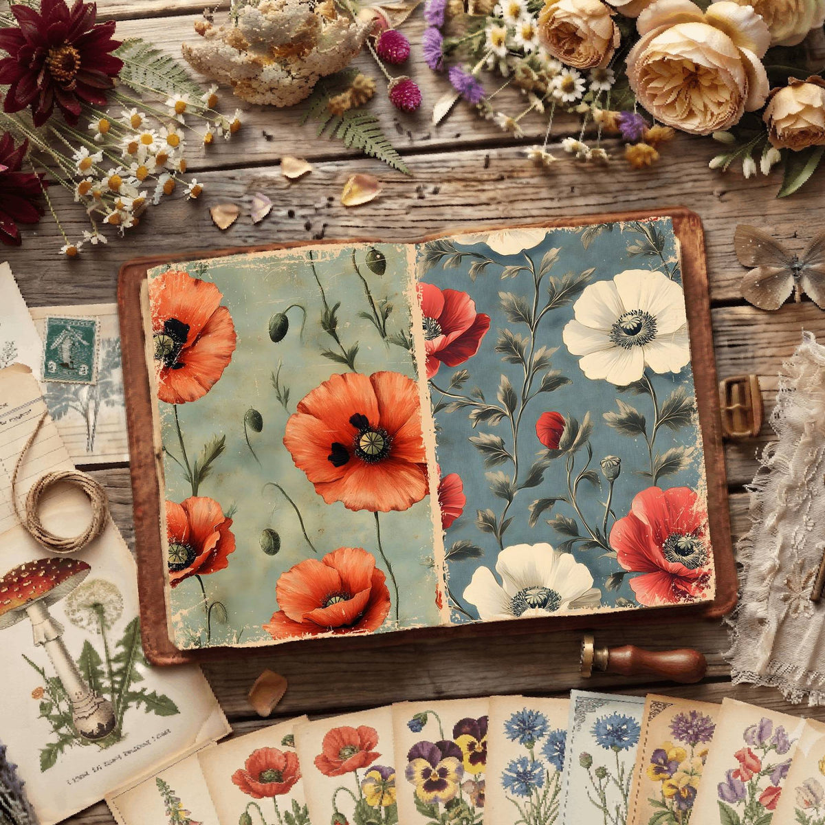 Floral Illustrations Digital Papers