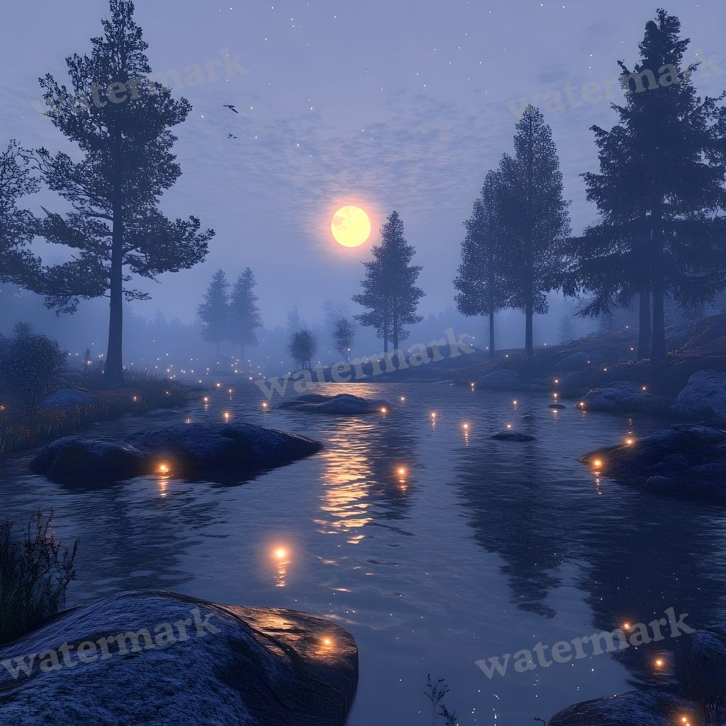Moonlit Clearing Backdrop Images