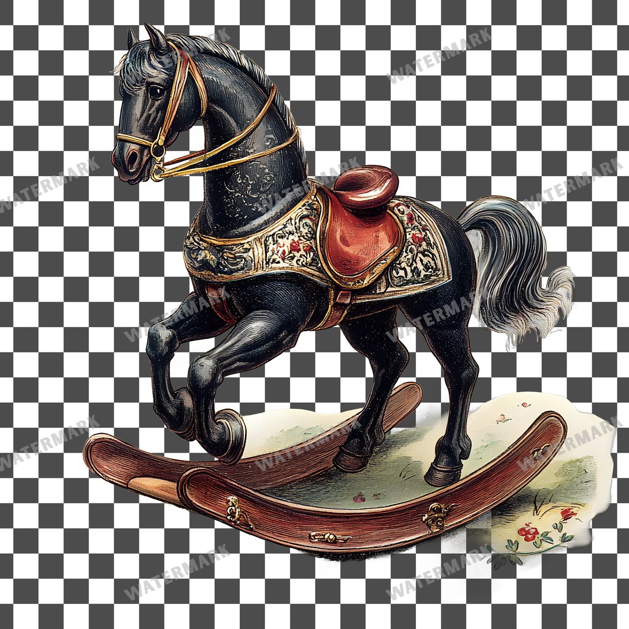 Wooden Rockin Vintage Style Clipart Pngs