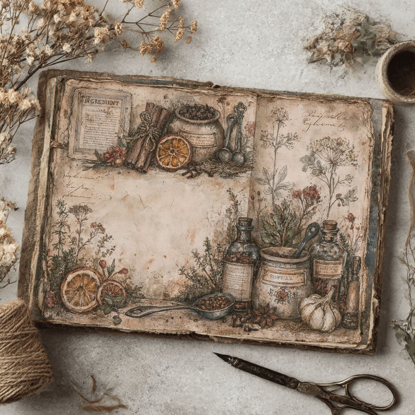 Ancient Spell Ingredients Journal Page