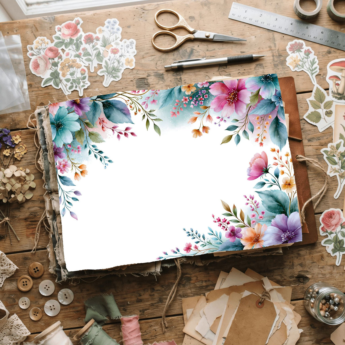 Delicate Botanical Border Frame