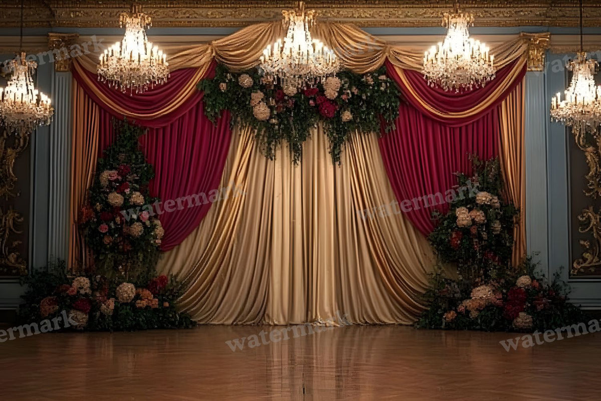 Opulent Wedding Ballroom digital photo backdrop for photo editing, preview 37
