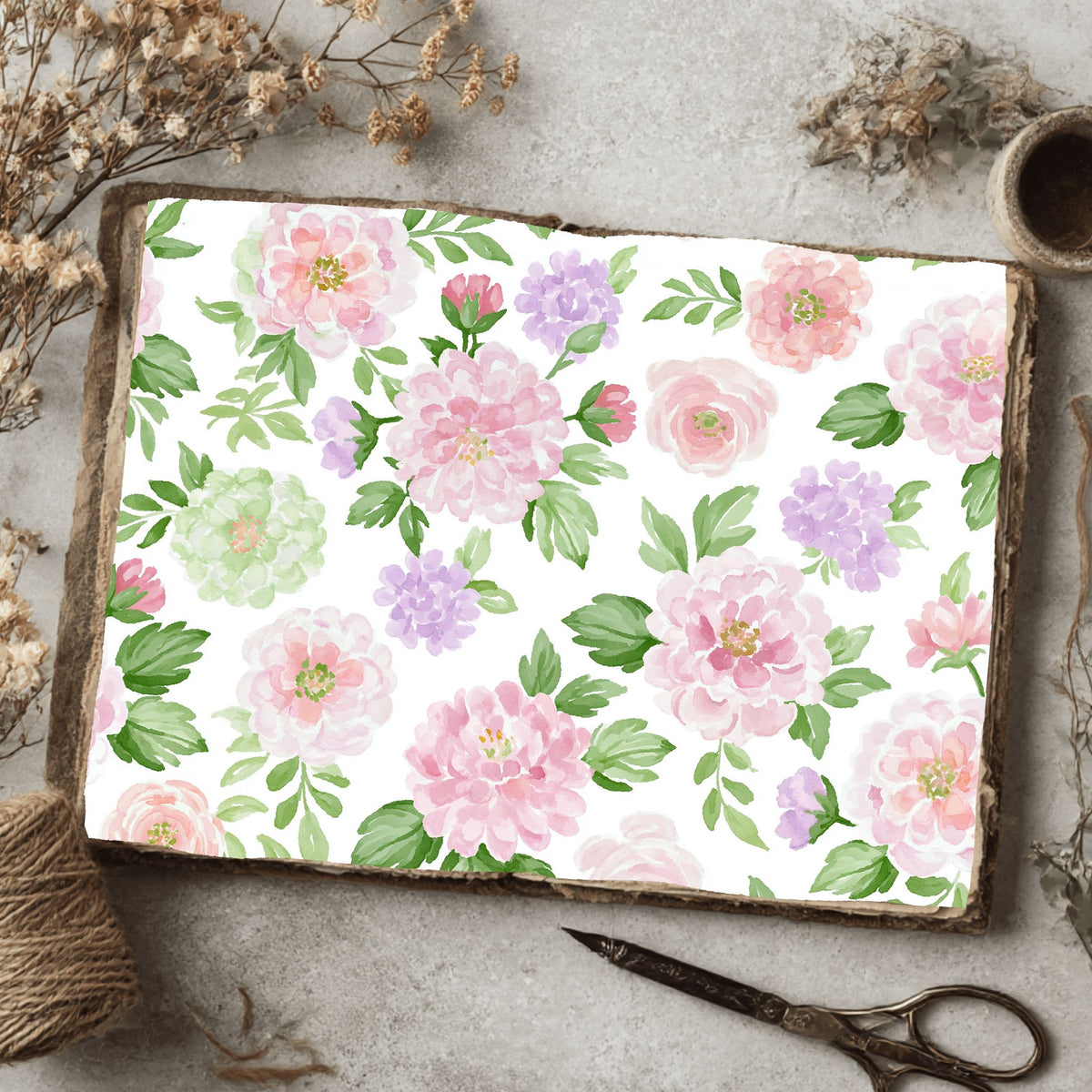 Pastel Pink & Green Watercolor Pattern