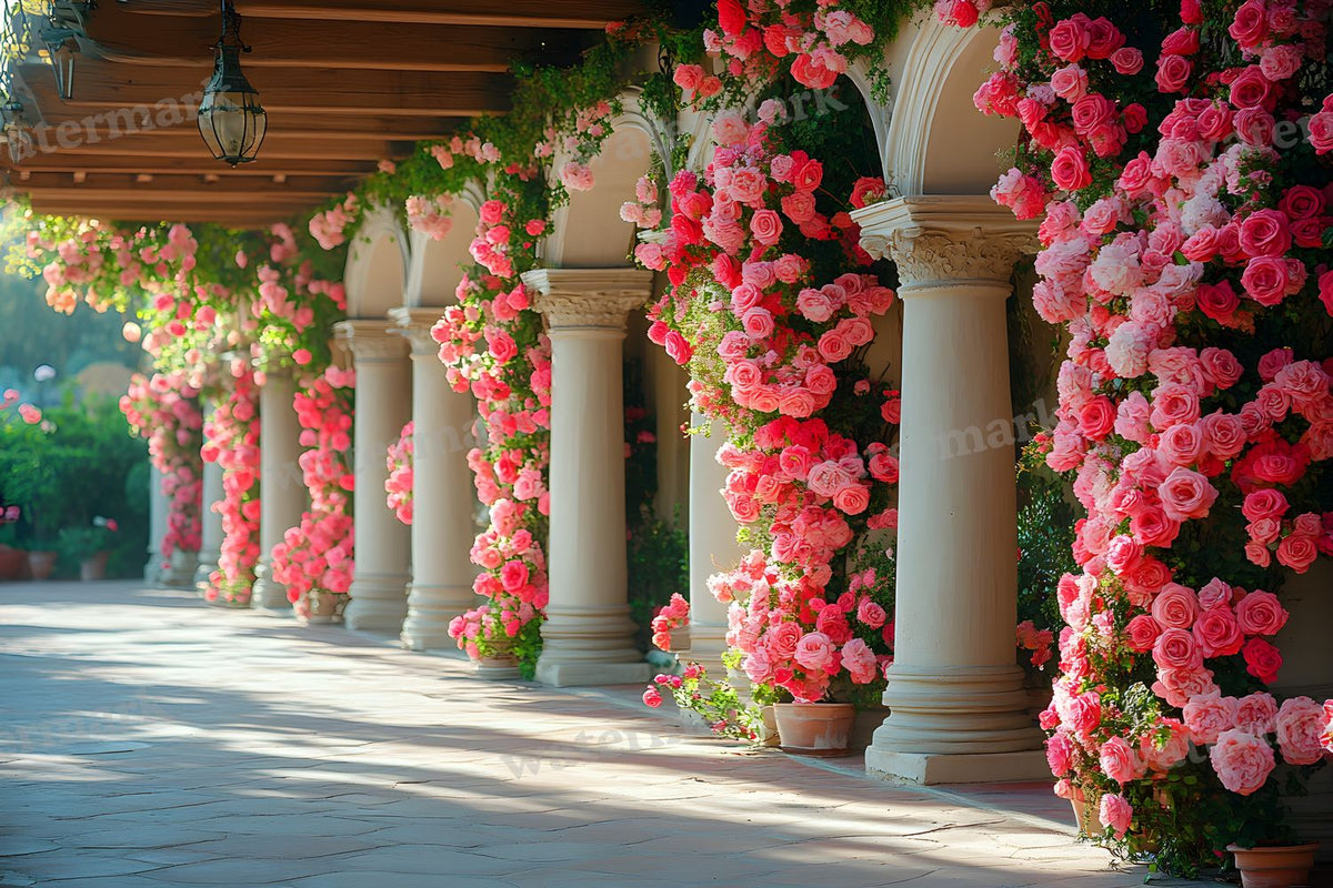 Romantic Rose Garden digital photo backdrop for photo editing, preview 37