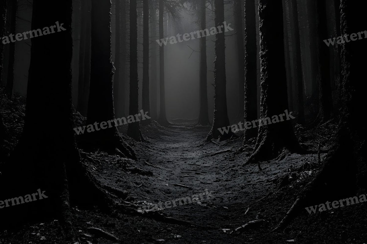 Spooky Forest digital photo backdrop for photo editing, preview 37