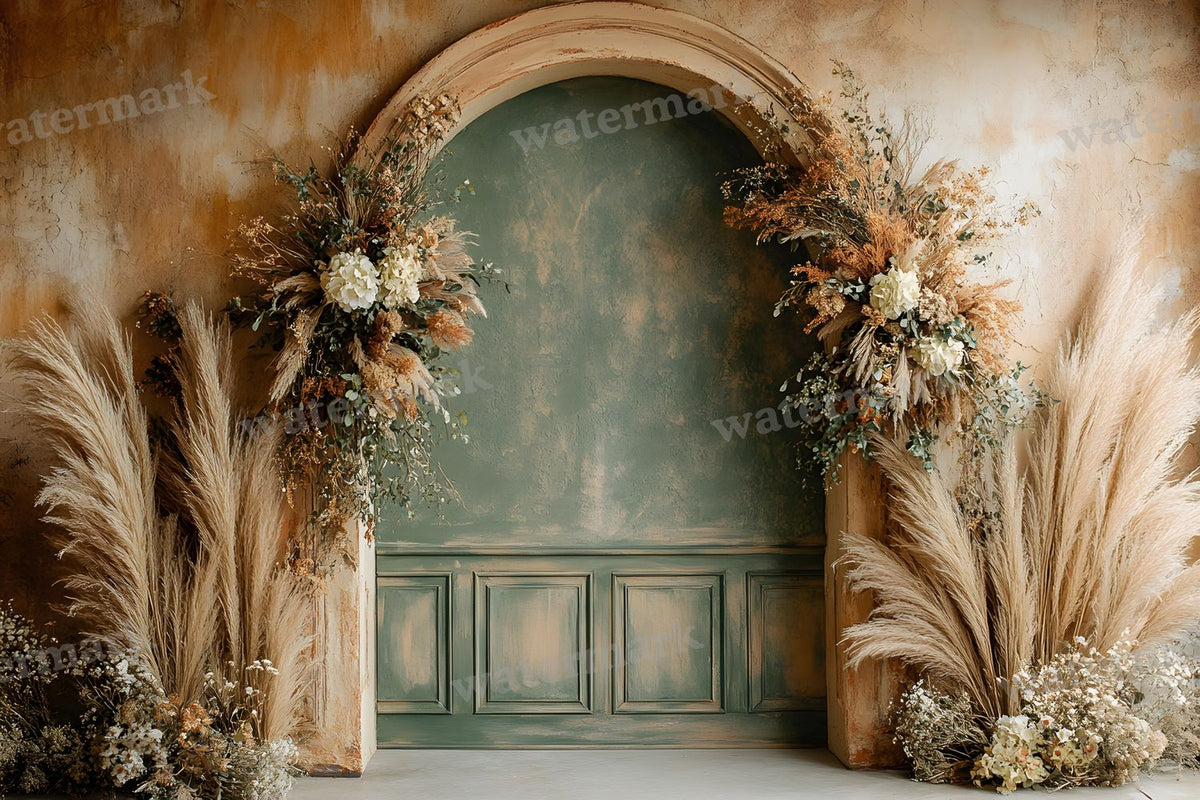 Boho Olive Arch Backdrop Images