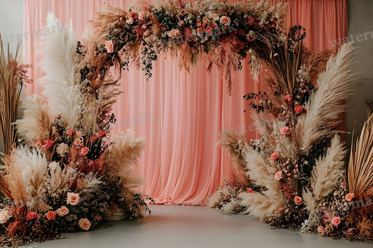 Boho Pink Arch Backdrop Images