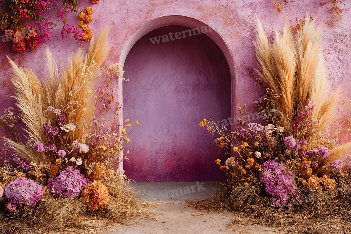 Boho Purple Arch Backdrop Images