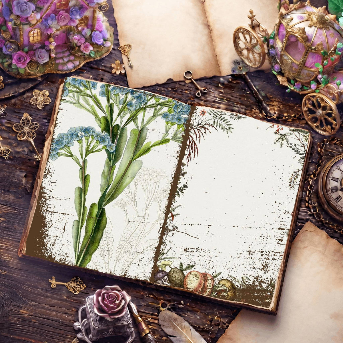 Botanical Illustrations Digital Papers