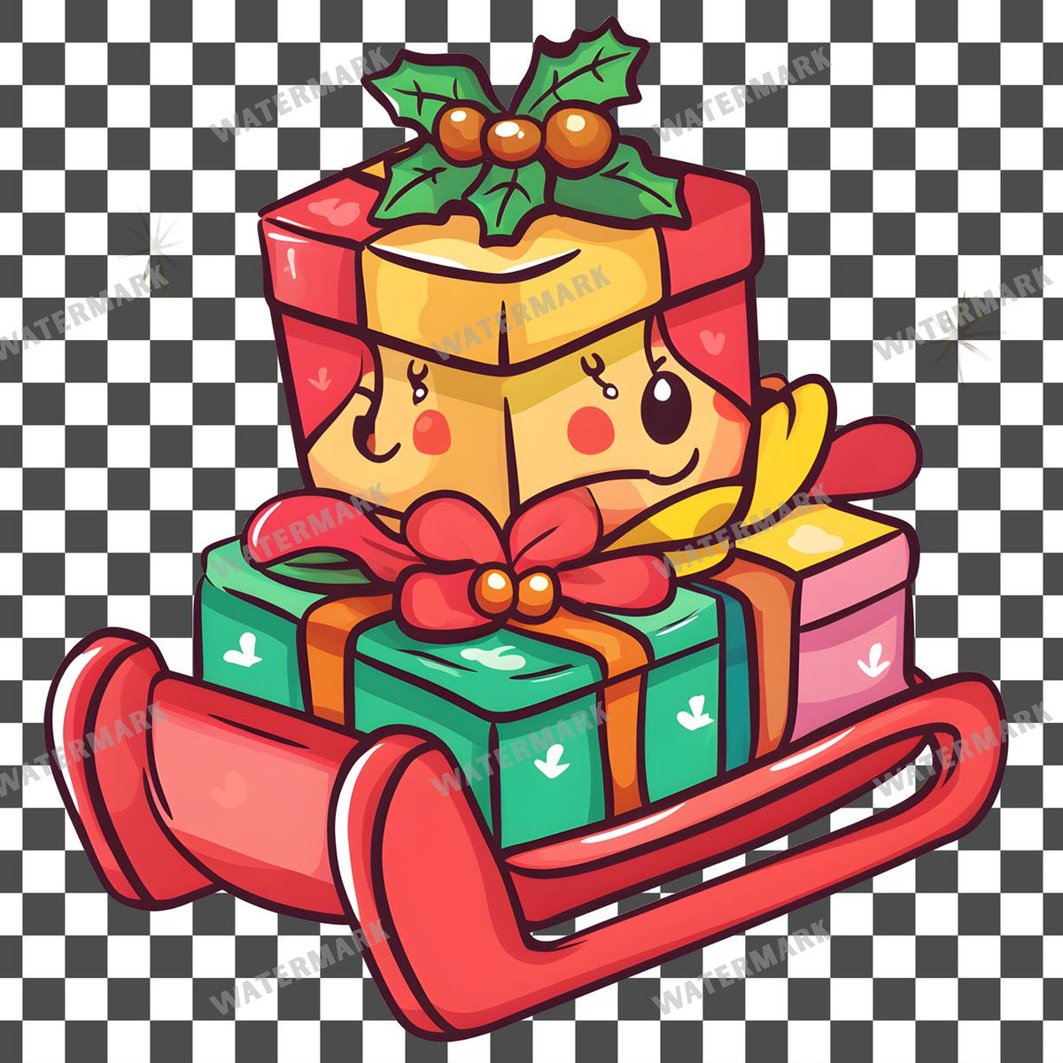 Christmas Kawaii Style Clipart Pngs