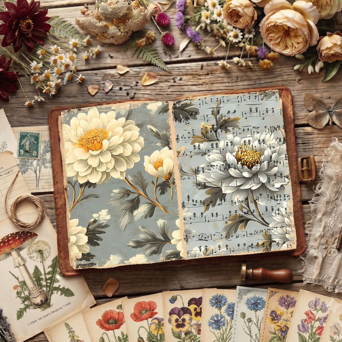 Floral Illustrations Digital Papers