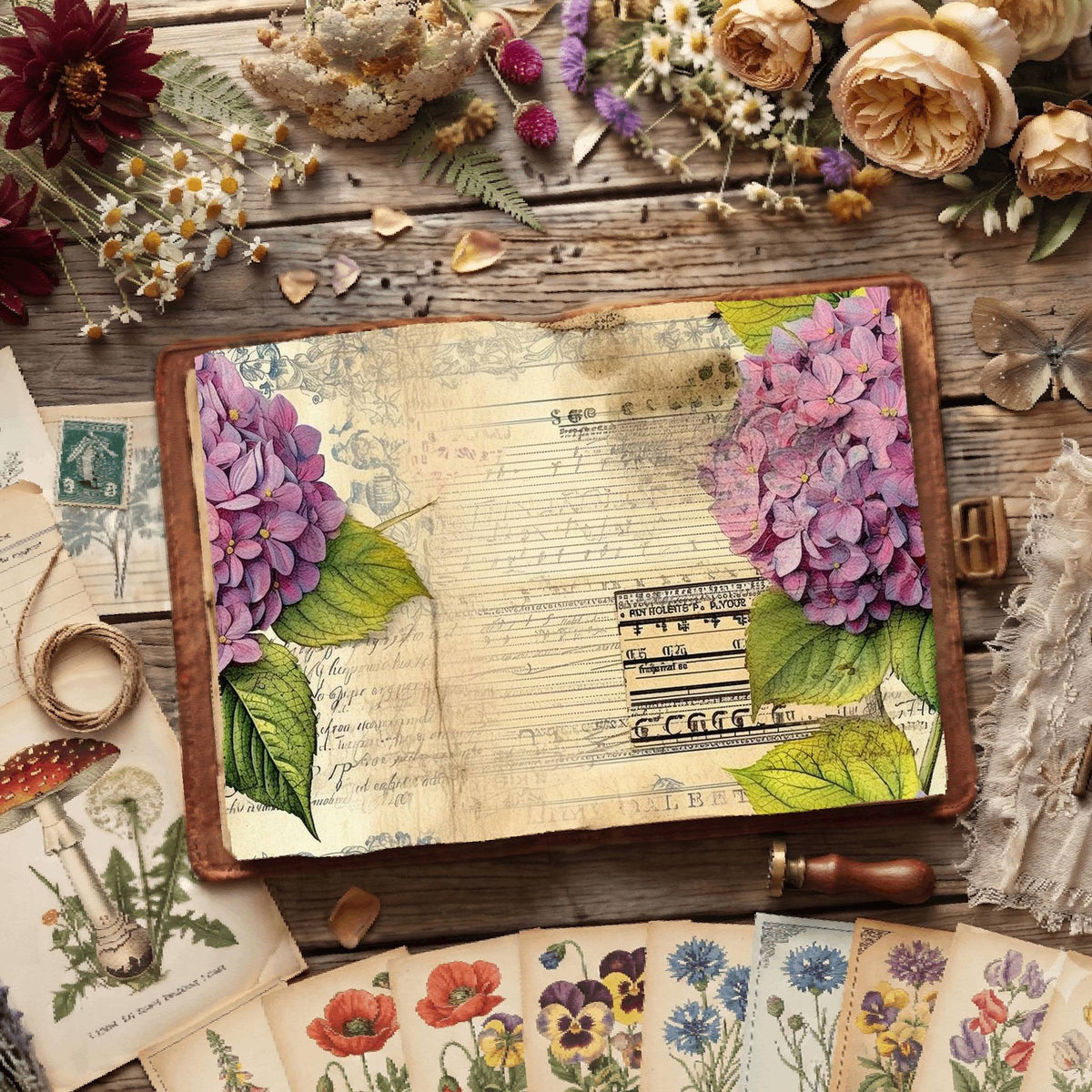 Hydrangea Flower Digital Papers