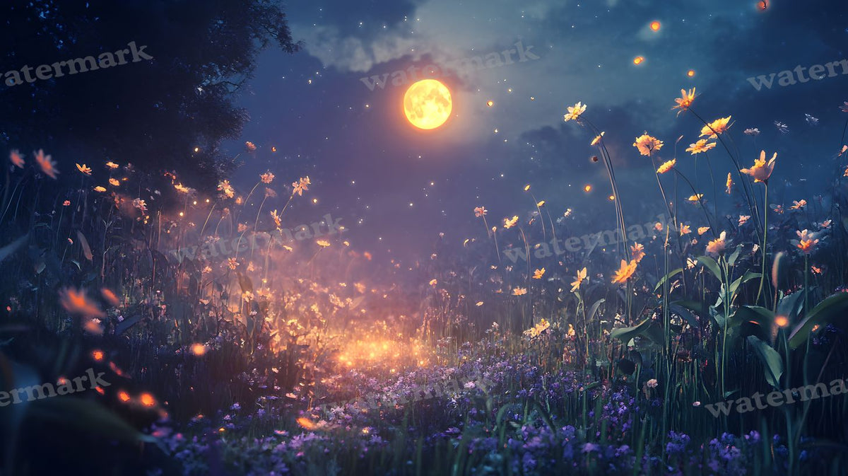 Moonlit Meadow Backdrop Images