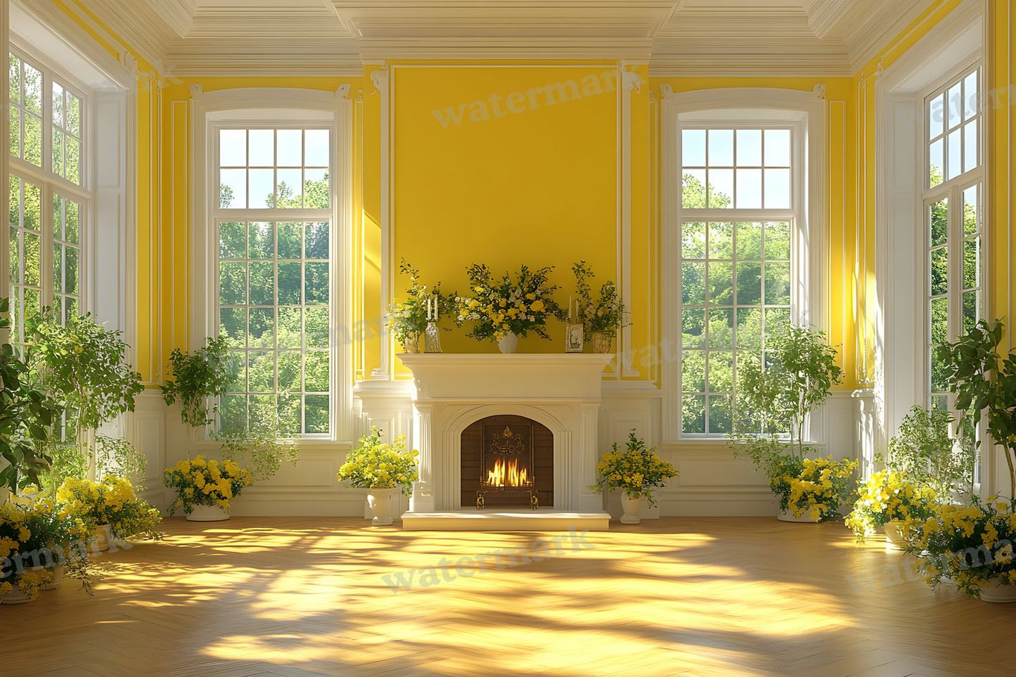 Yellow Vintage Room Backdrop Images