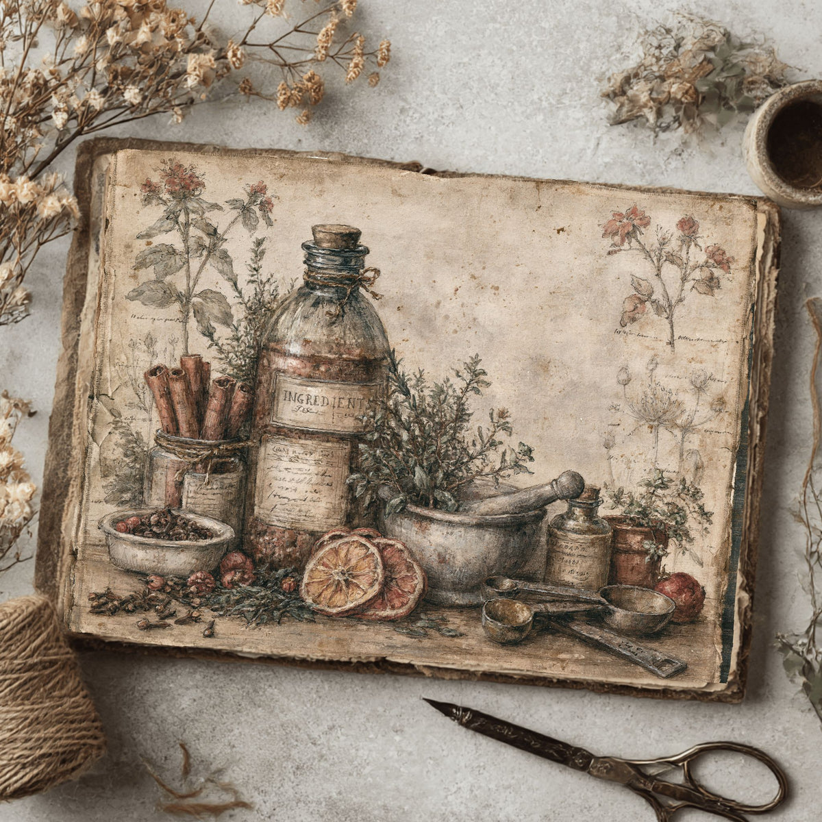 Ancient Spell Ingredients Journal Page