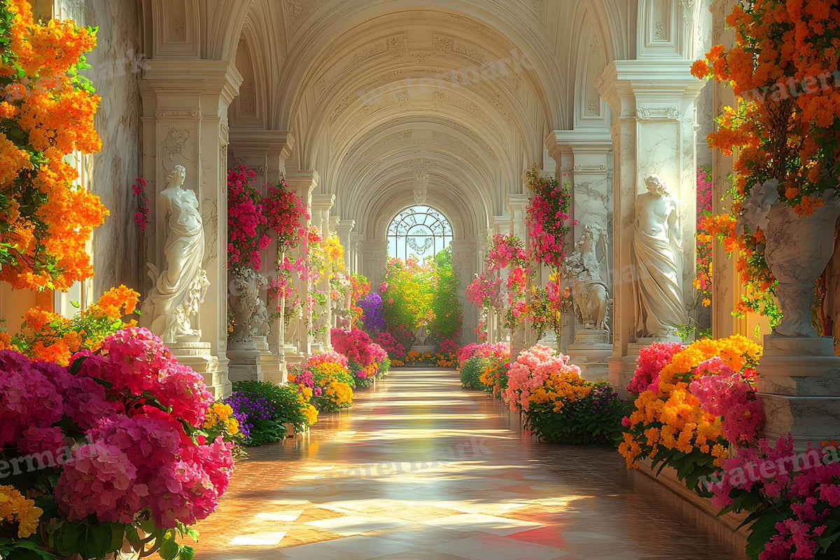 Baroque Marble Garden digital photo backdrop for photo editing, preview 38