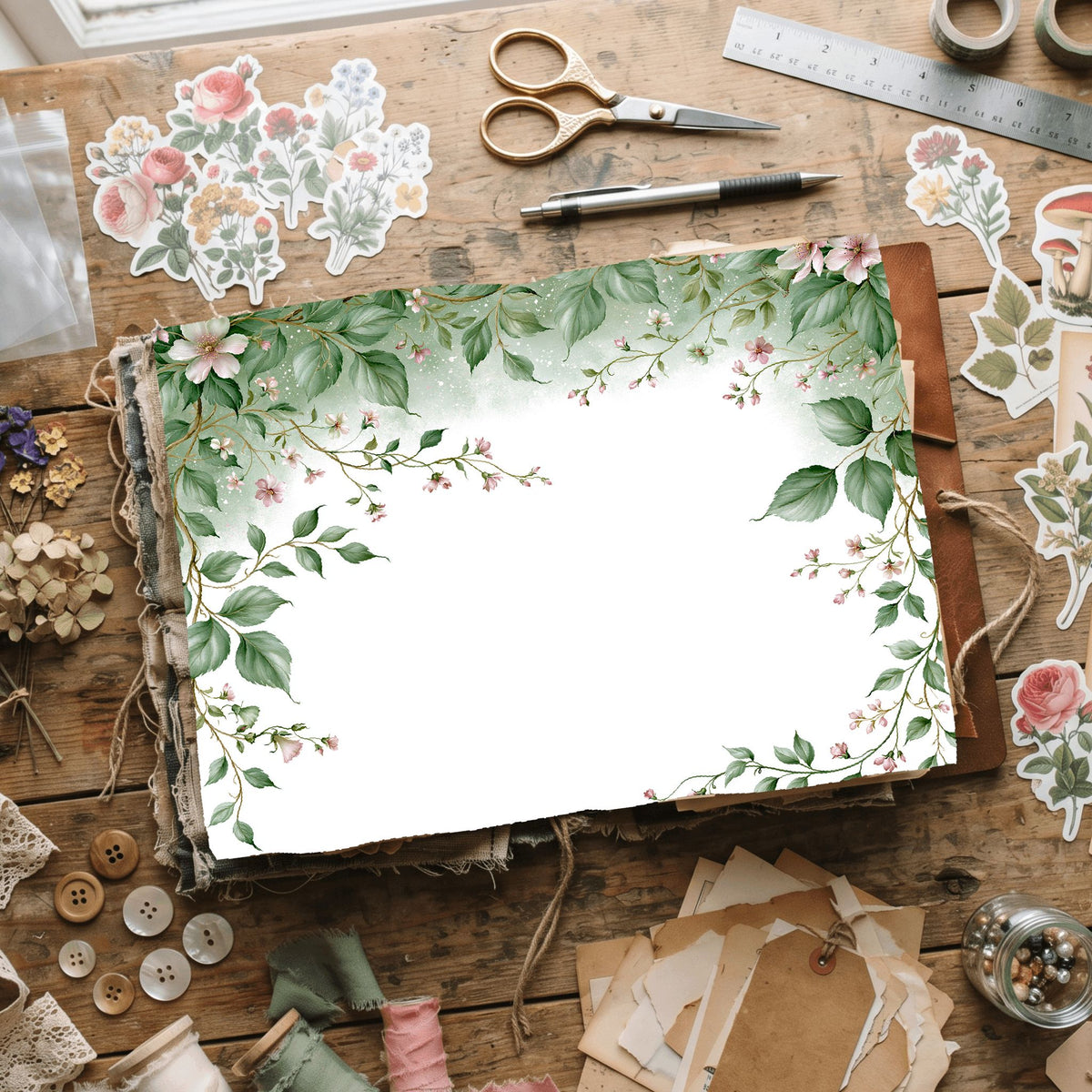 Delicate Botanical Border Frame