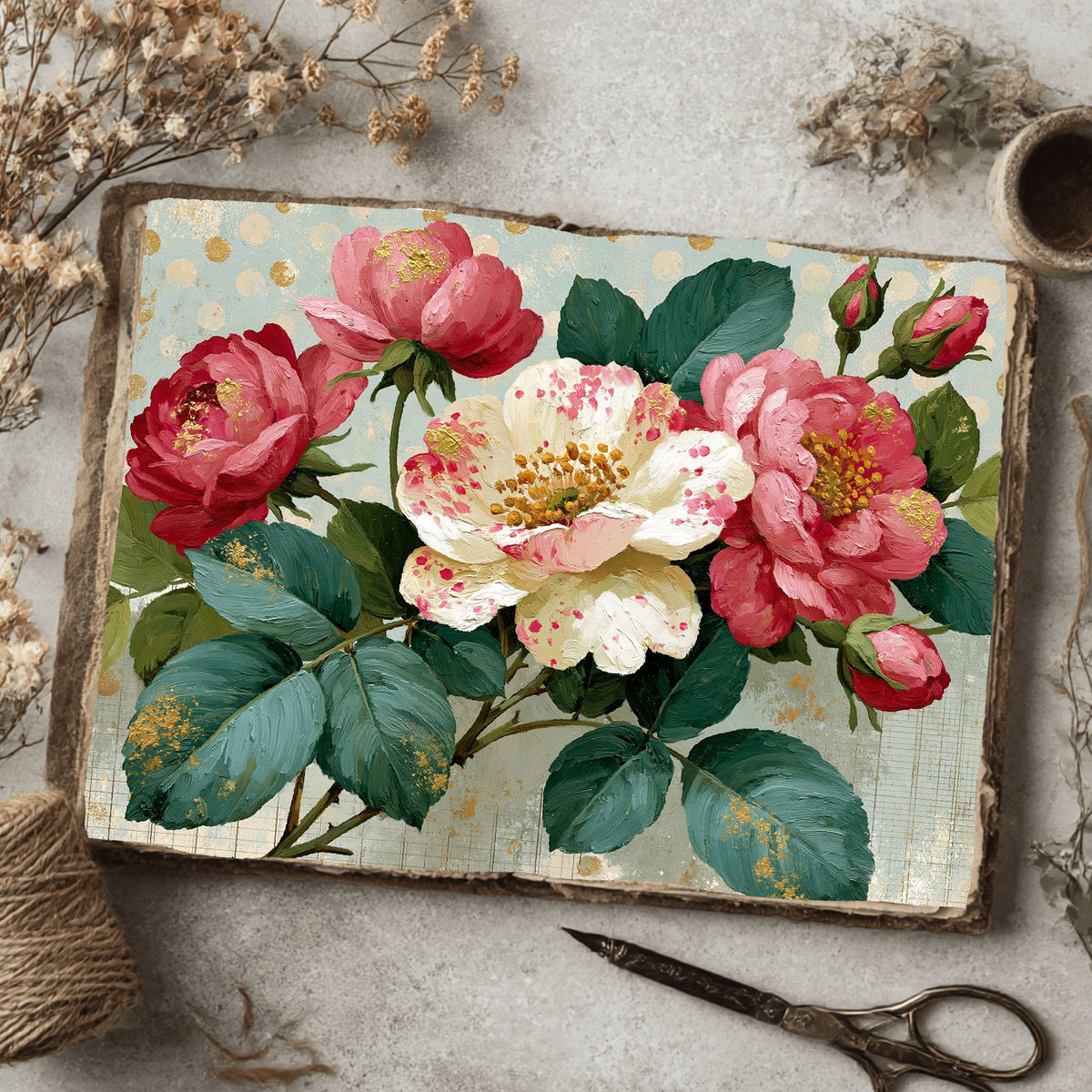 Pink & Gold Shabby Chic Journal Paper