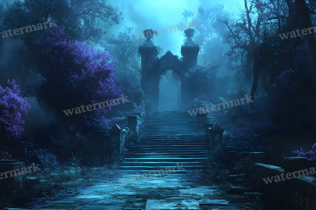Spooky Forest digital photo backdrop for photo editing, preview 38
