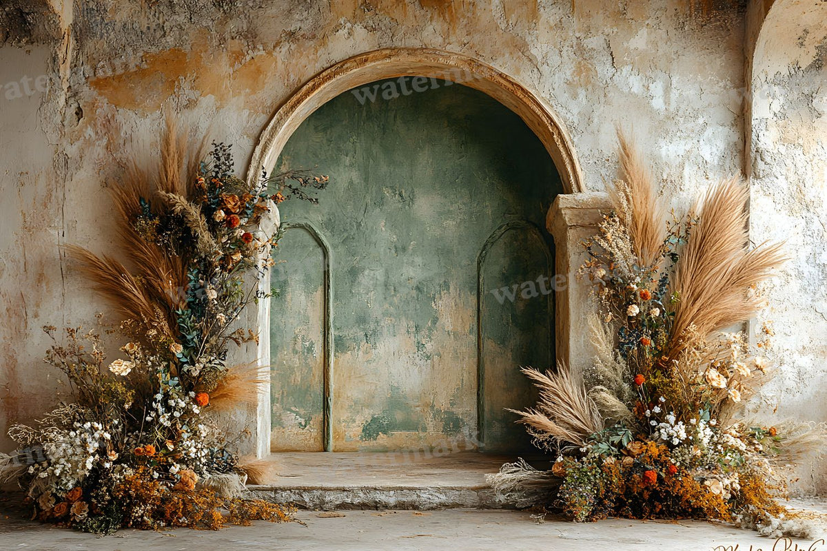 Boho Olive Arch Backdrop Images