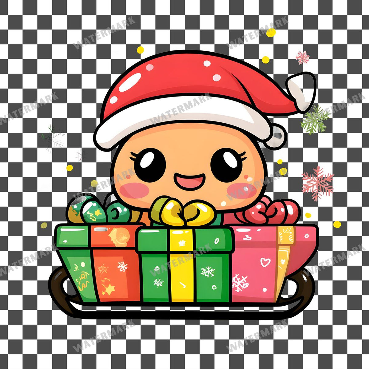 Christmas Kawaii Style Clipart Pngs