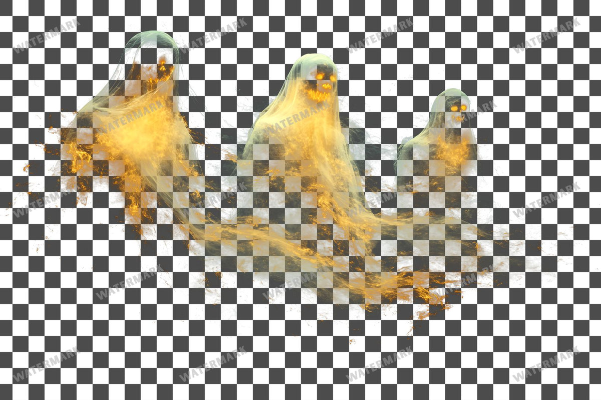 Ghostly Apparitions PNG overlay on a transparent checkered background, preview 39