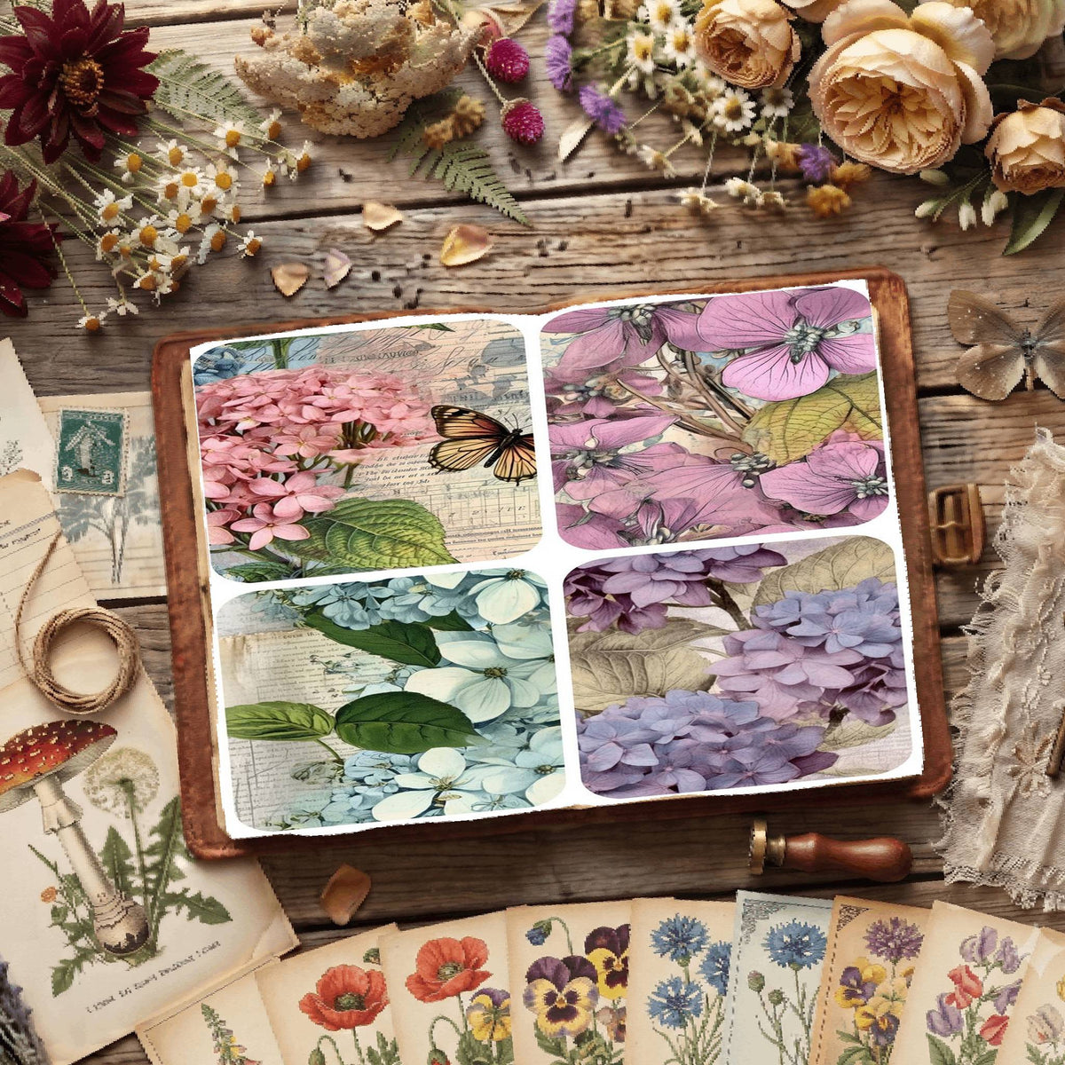 Hydrangea Flower Digital Papers