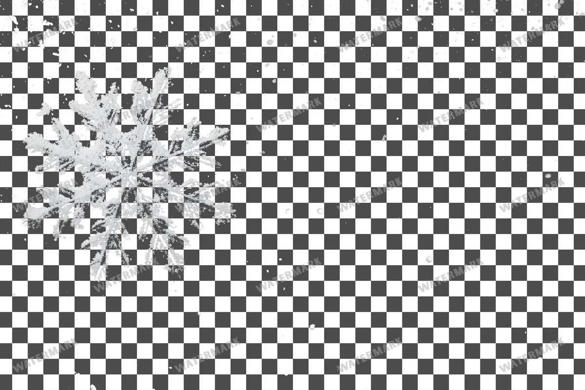 Large Snowflake Single Large Flake PNG overlay on a transparent checkered background, preview 39