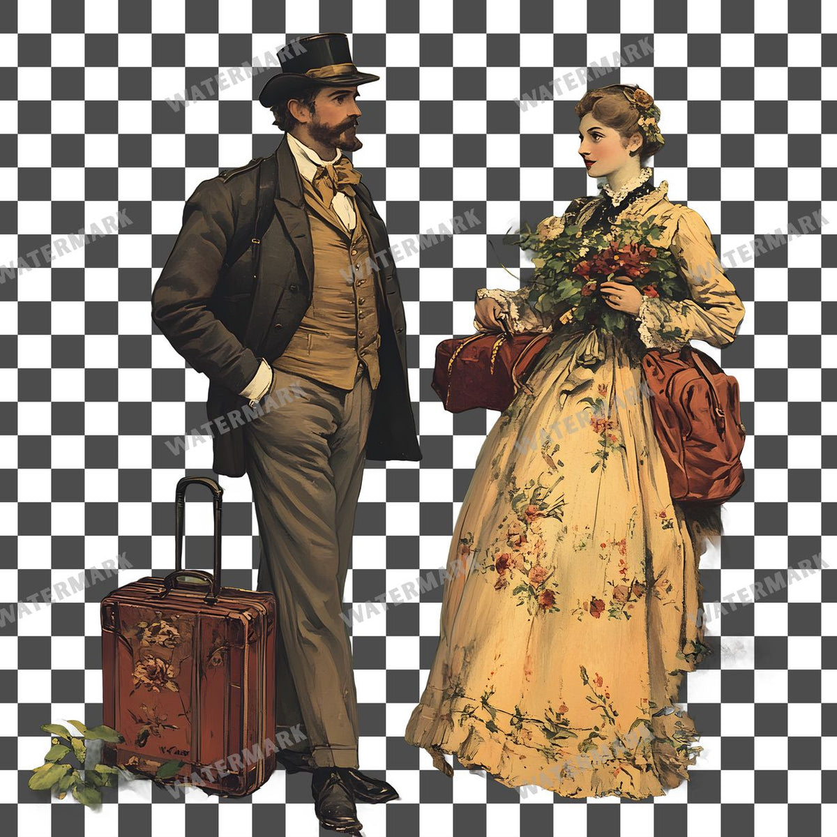 Travel Vintage Style Clipart Pngs
