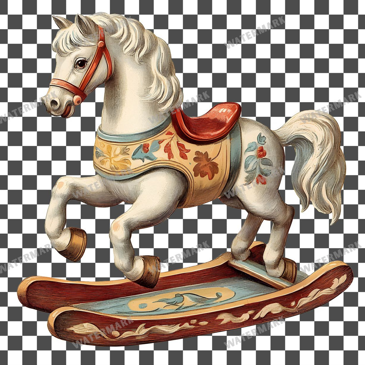 Wooden Rockin Vintage Style Clipart Pngs
