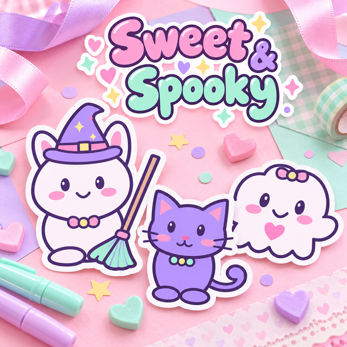 Cotton Candy Halloween SVG Pack – 12 Kawaii Pastel Designs