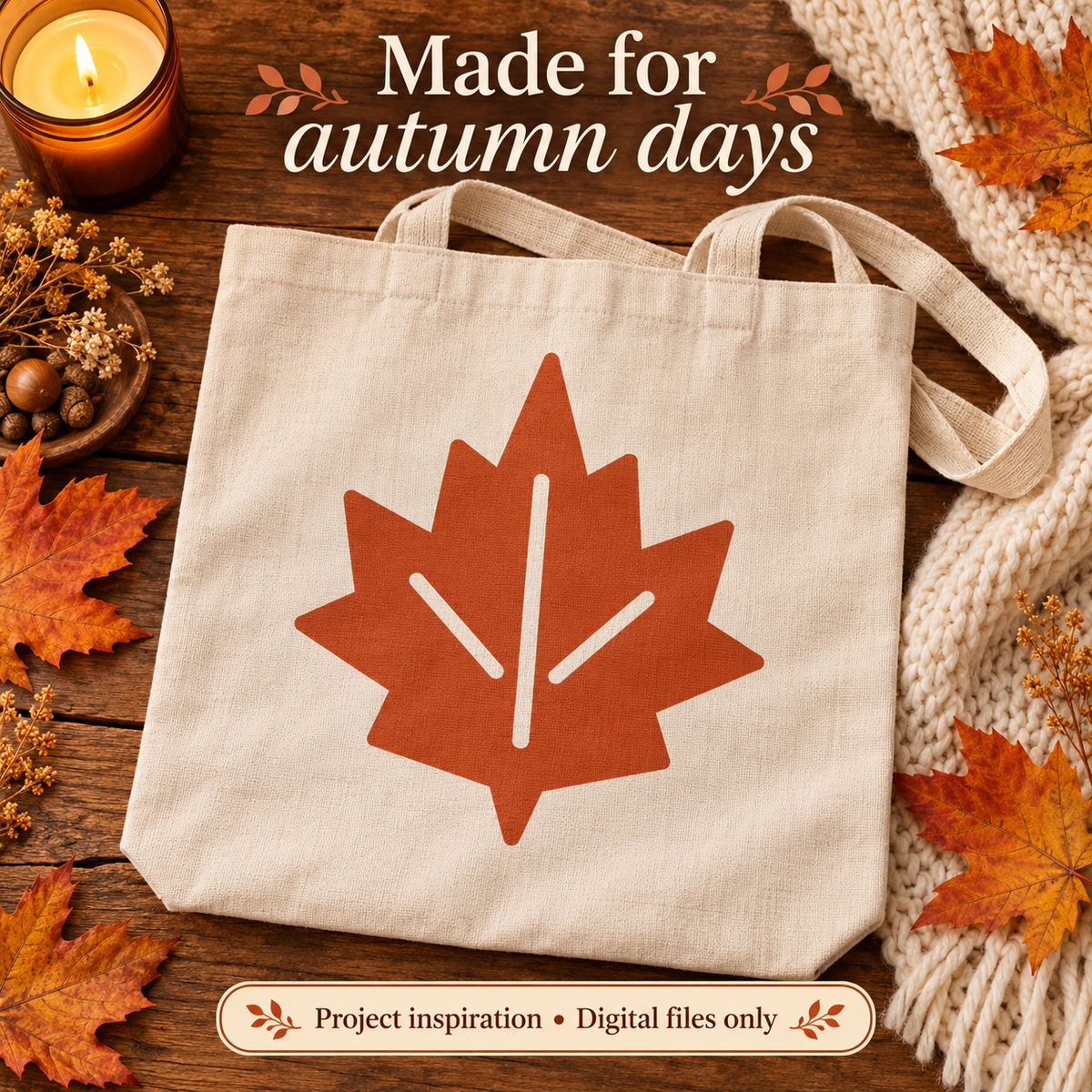 Autumn Botanicals SVG Pack – 12 Leaves, Sprigs and Frames with PNGs