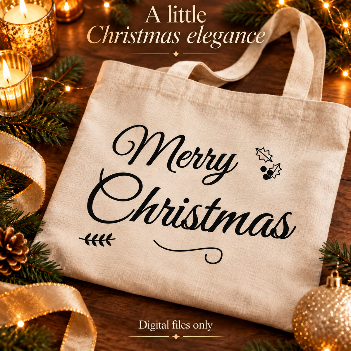 Merry Christmas SVG Pack – 12 Festive Lettering Designs with PNGs