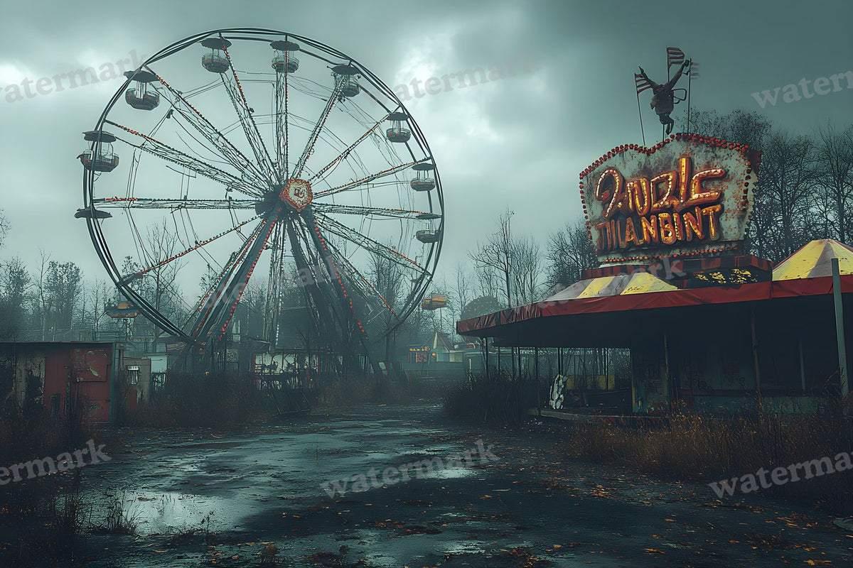 Abandoned Carnival Spooky Backdrop Images