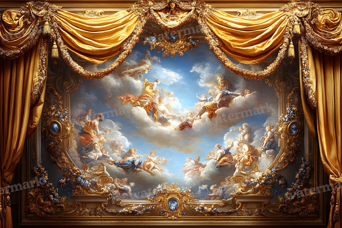 Baroque Regal Fresco digital photo backdrop for photo editing, preview 39