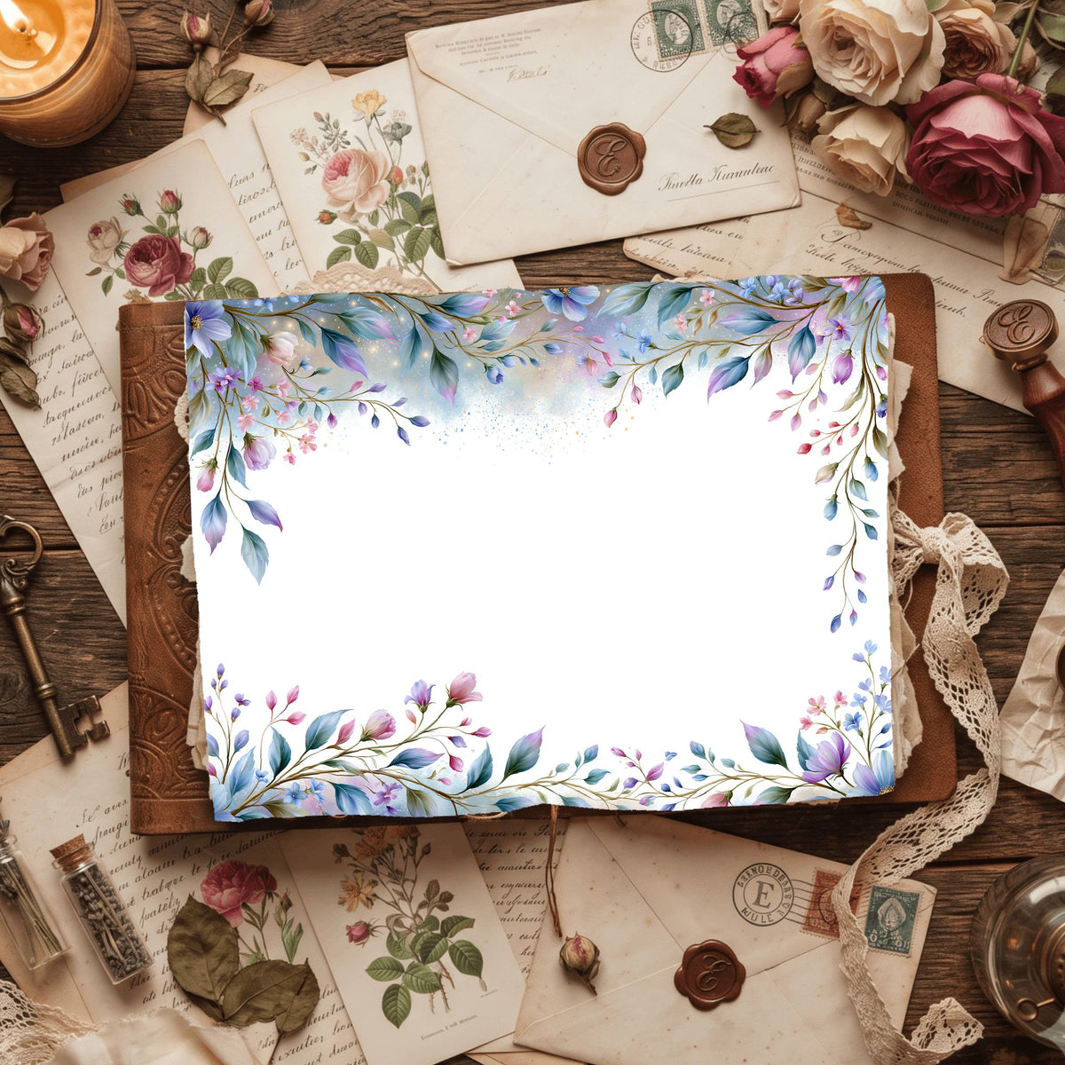 Delicate Botanical Border Frame