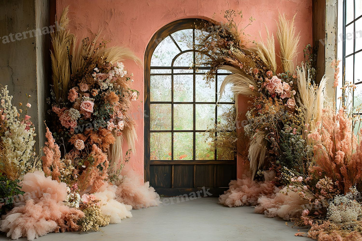 Boho Pink Arch Backdrop Images