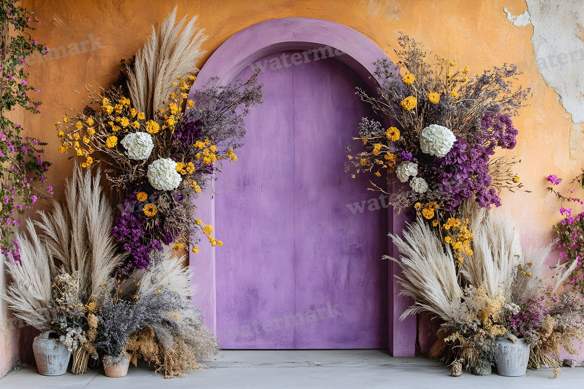 Boho Purple Arch Backdrop Images