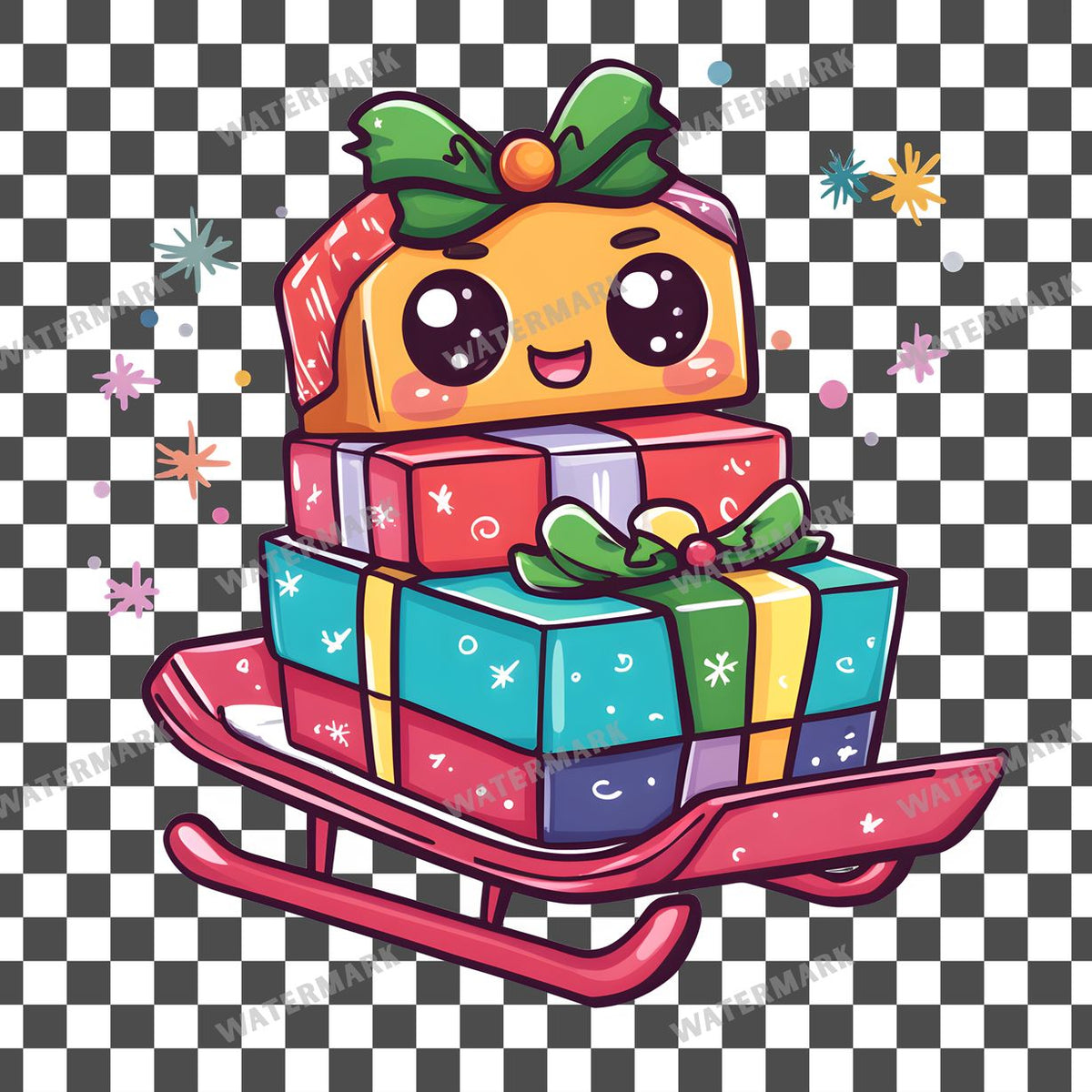 Christmas Kawaii Style Clipart Pngs