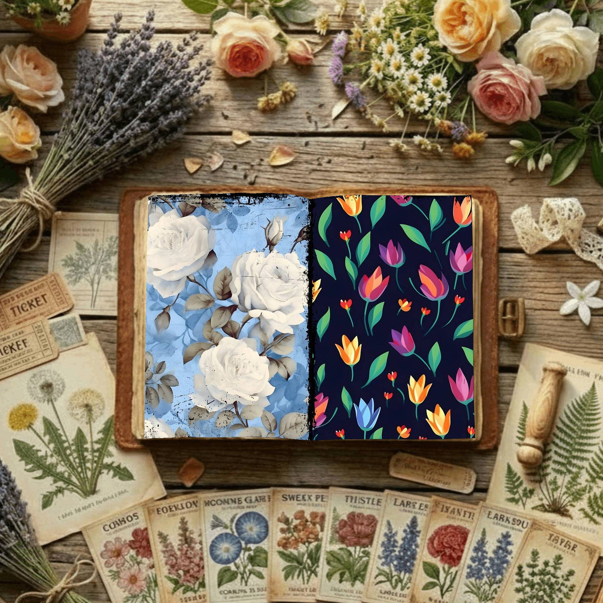Floral Digital Papers