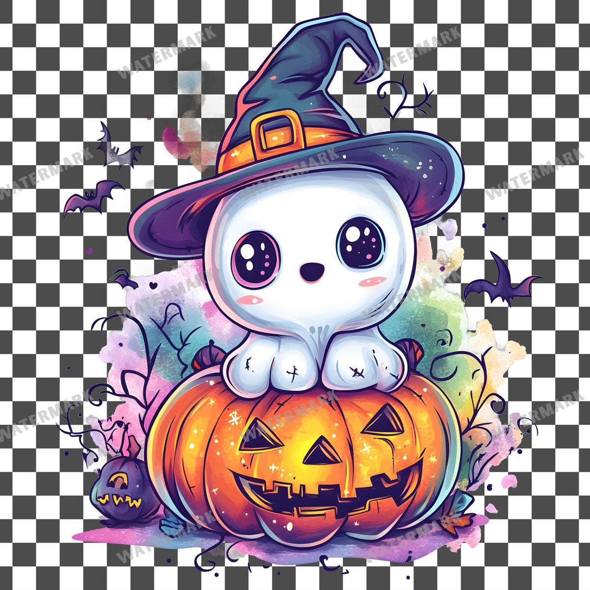 Halloween Kawaii Style Clipart Pngs